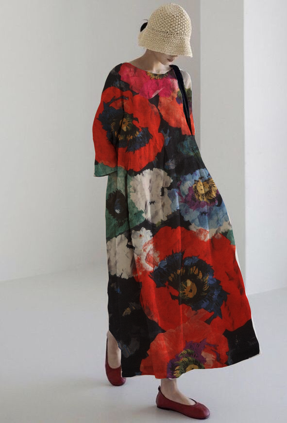 Rosa Sommerkleid mit Blumenmuster