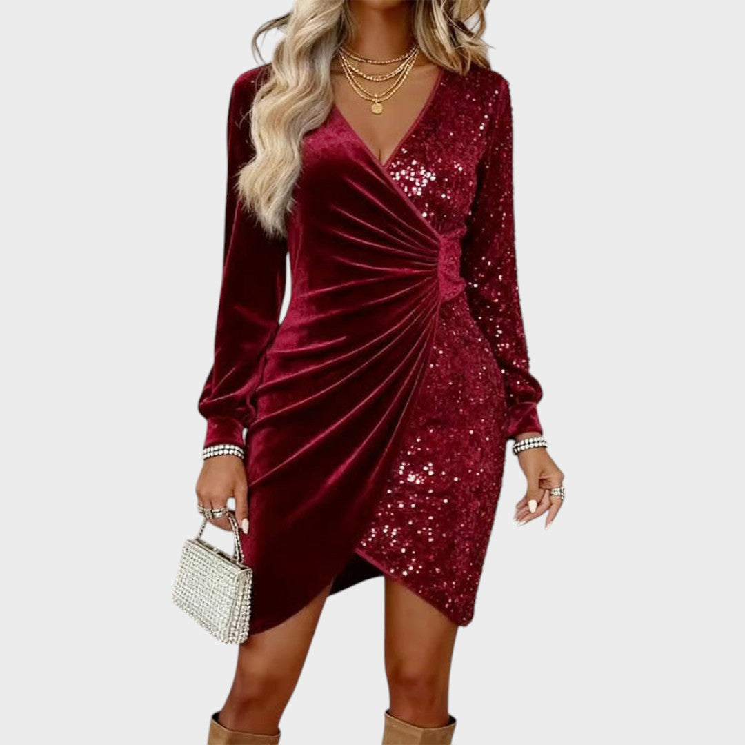 Cilla – Funkelnds Midi-Kleid