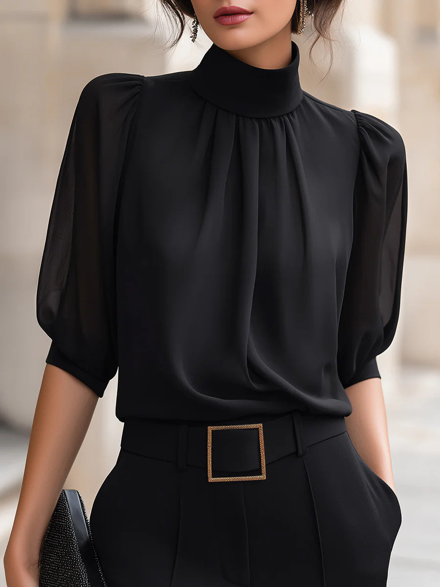 Anika – Leichte Hemdjacke mit Puffärmeln