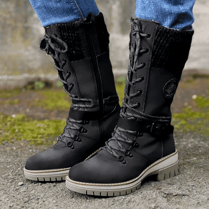 FrostLuxe™ – Wasserdichte Schnürstiefel in mittlerer Höhe