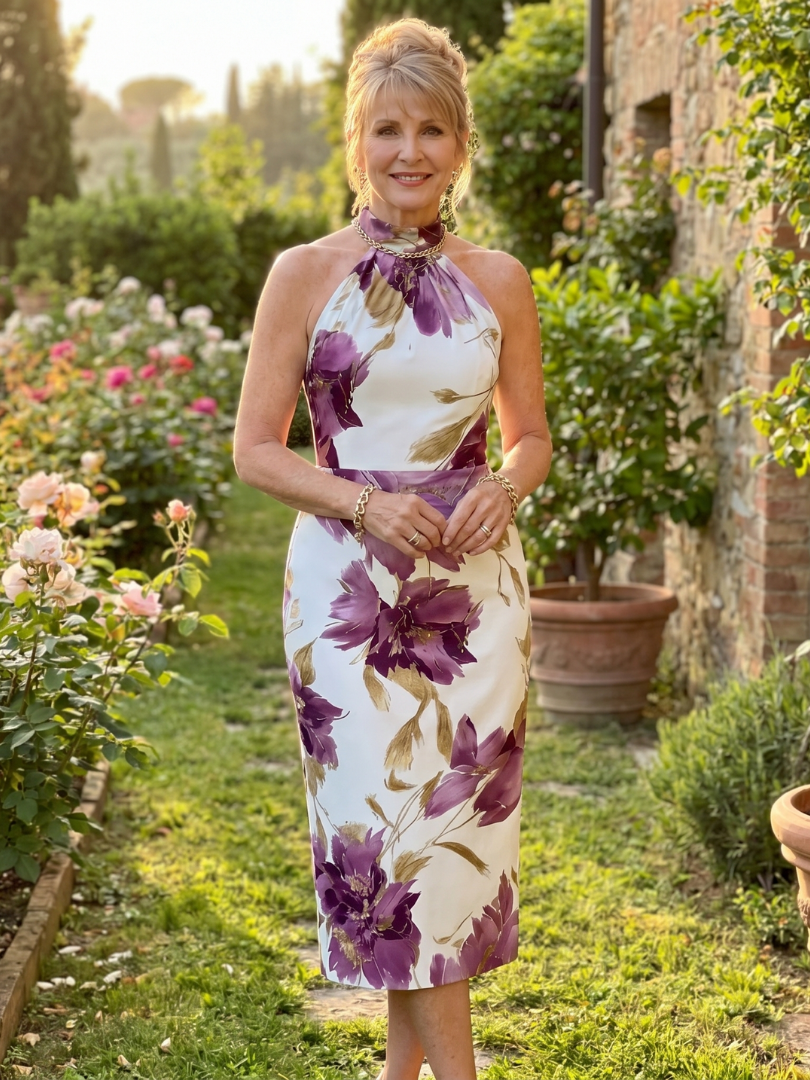 Zinnara | Midikleid mit V-Ausschnitt und Blumenprint