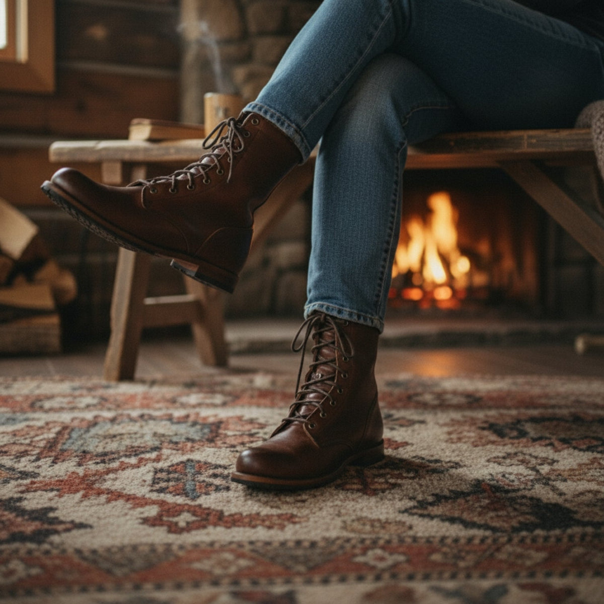 Damenstiefel | Halbhohes Design mit Schnürung