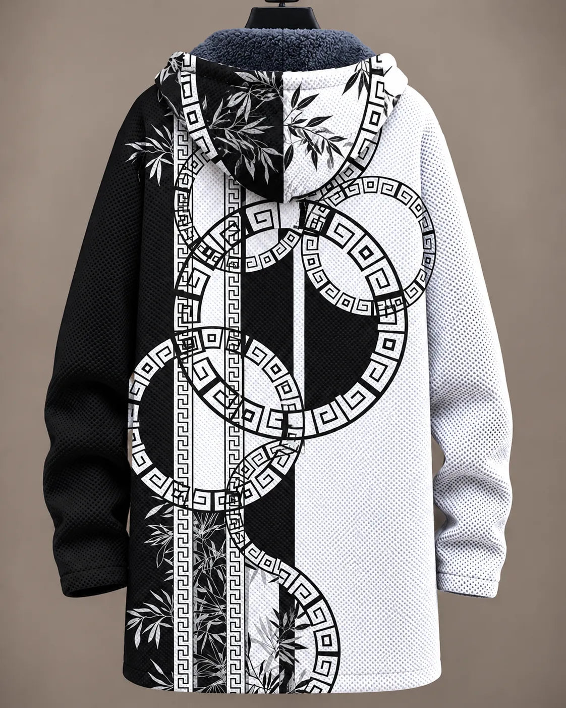 Elara Monochrome Kapuzenjacke mit Bambusmotiv