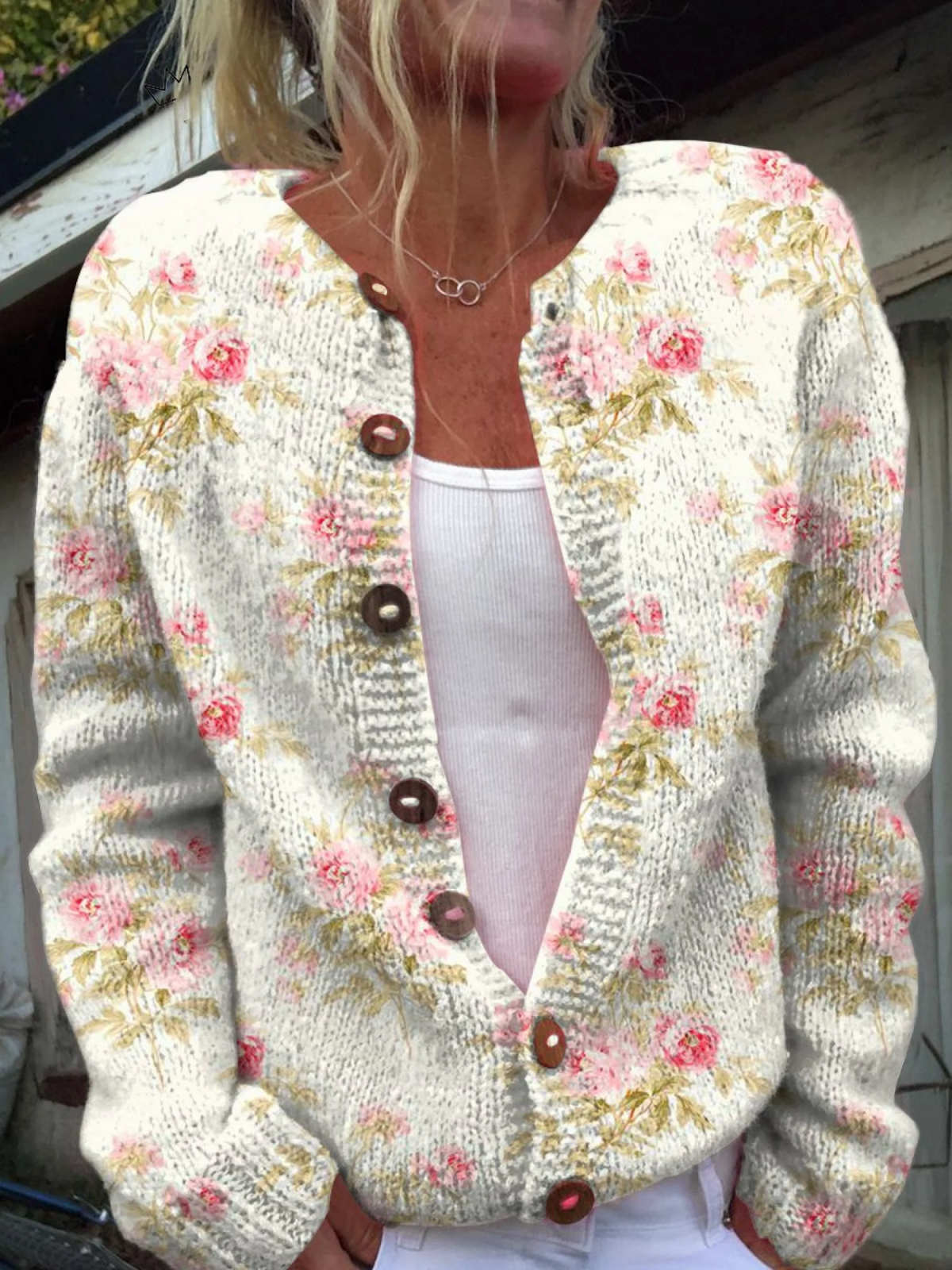 Kerensa™ | Vintage-Strickcardigan mit Blumenprint