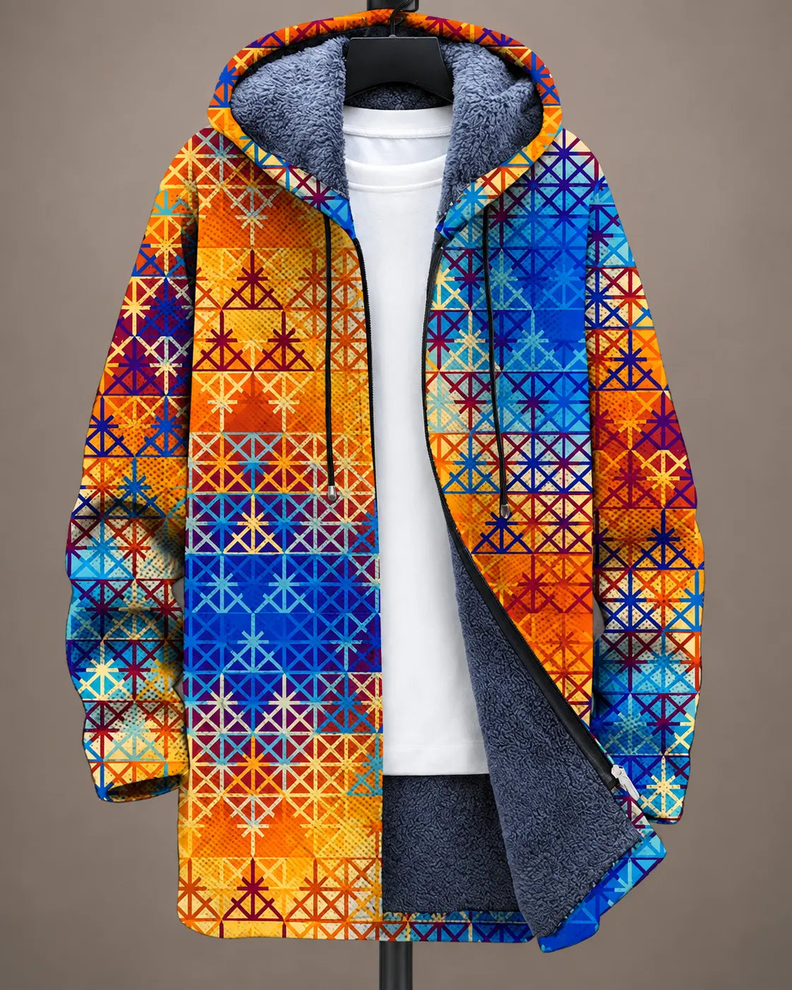 Celeste Mitternachtsblaue Botanische Kapuzenjacke