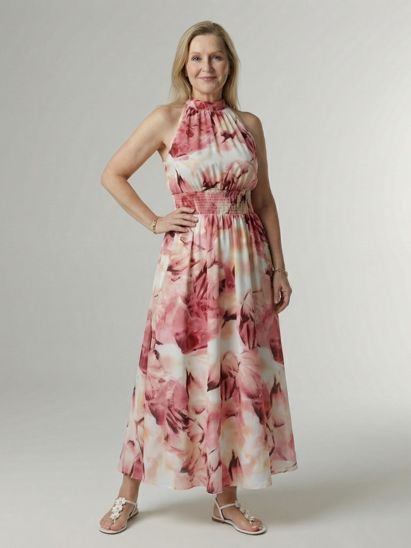 Sylin | Midikleid mit tiefem Ausschnitt und Neckholder