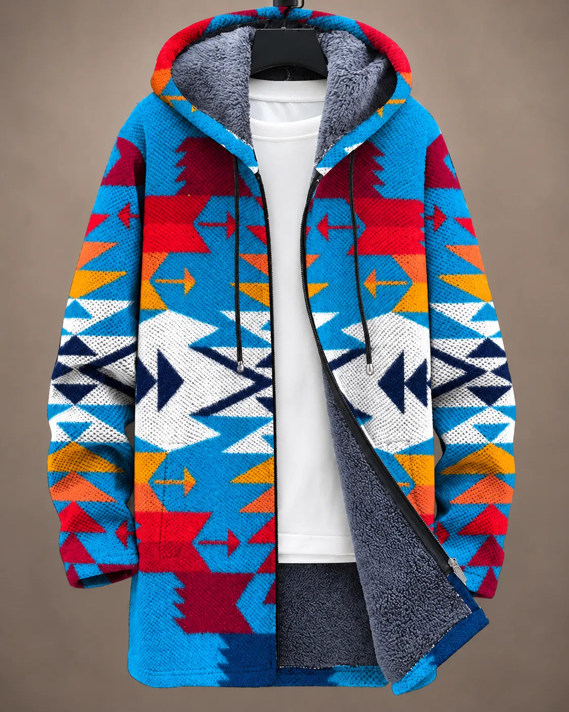 Celeste Mitternachtsblaue Botanische Kapuzenjacke