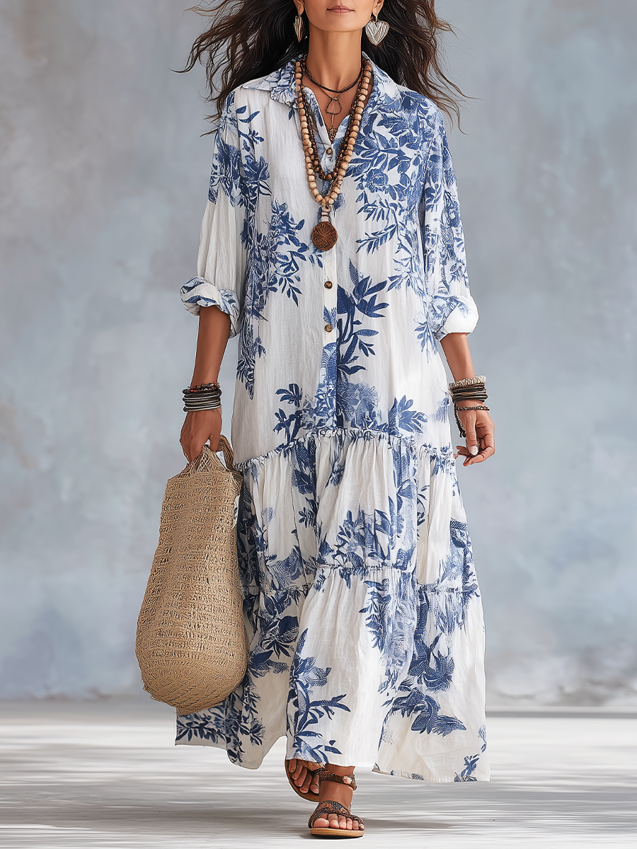 Alvilda – Boho-Maxikleid mit Blumenmuster