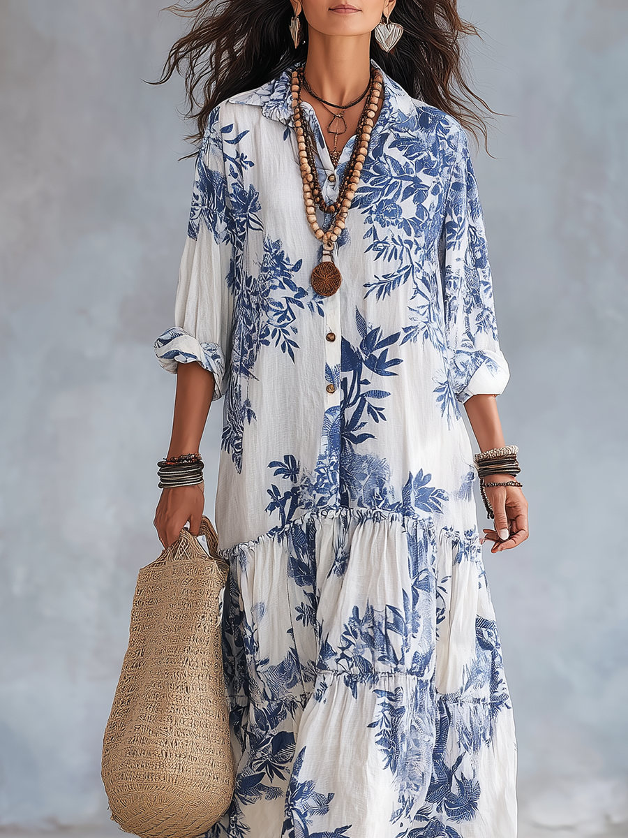 Alvilda – Boho-Maxikleid mit Blumenmuster