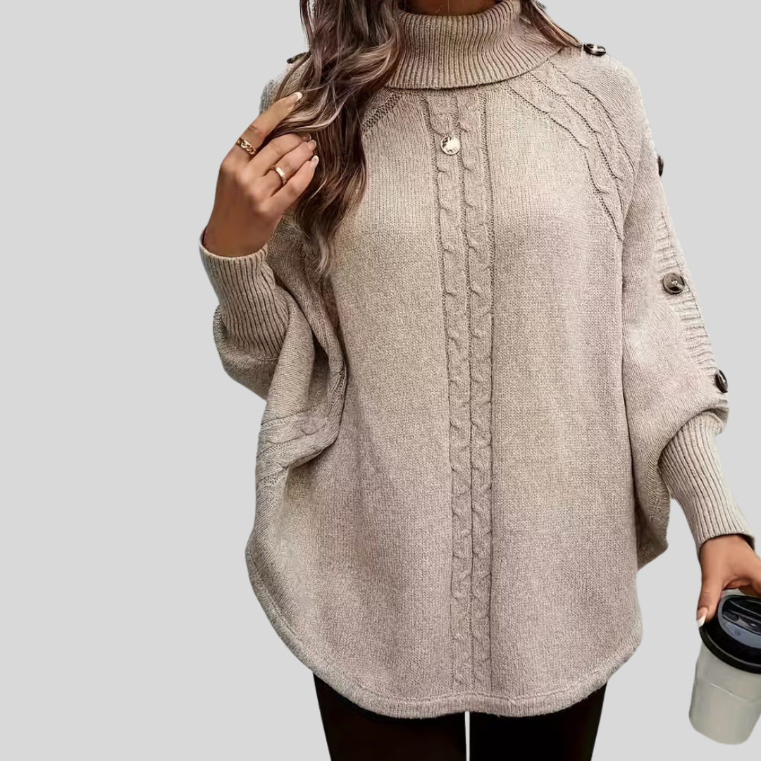 Norelle™ | Zopfmuster-Pullover mit Stehkragen