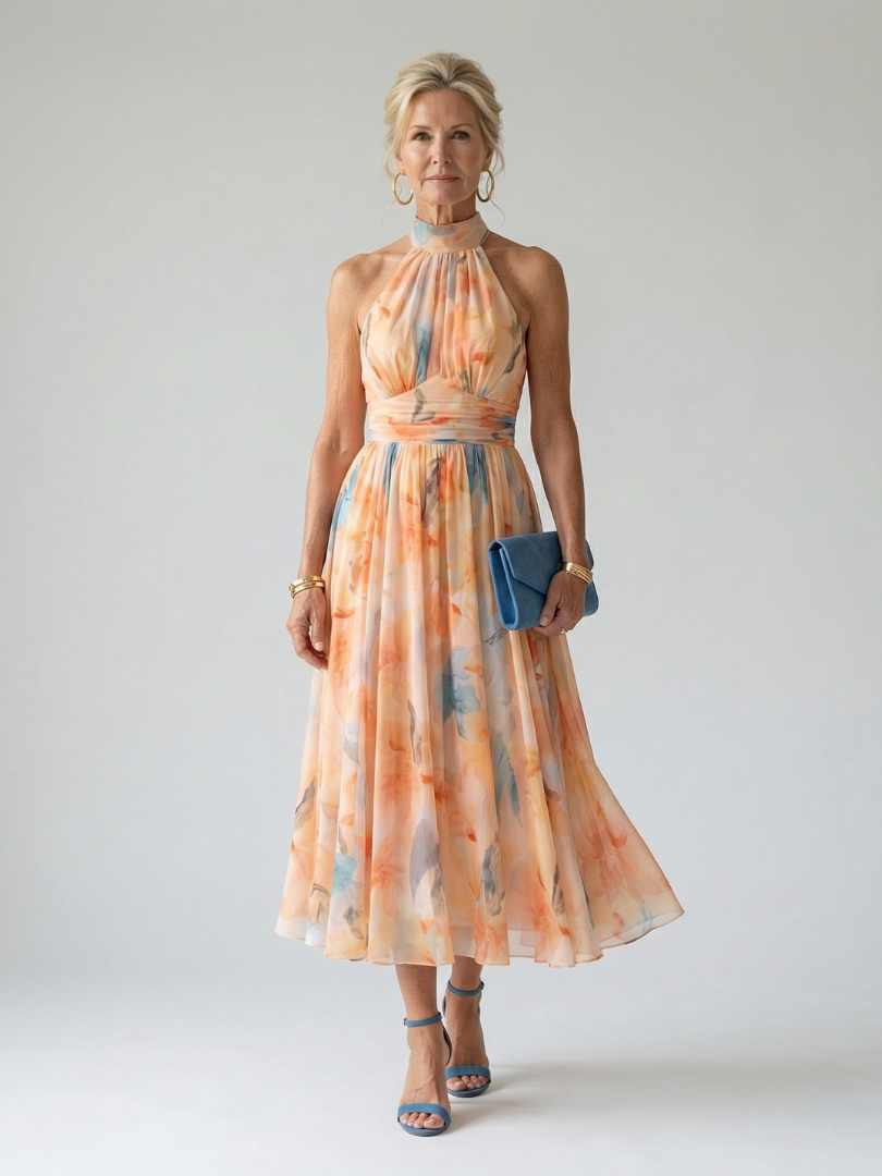 Elin | Weiches Midikleid mit Neckholder