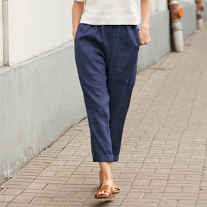 Alina – Lässige Hose aus Baumwolle und Leinen