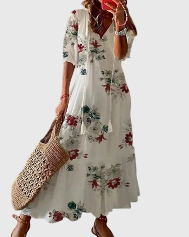 Noor™ | Boho Vintage Sommer Maxi Kleid