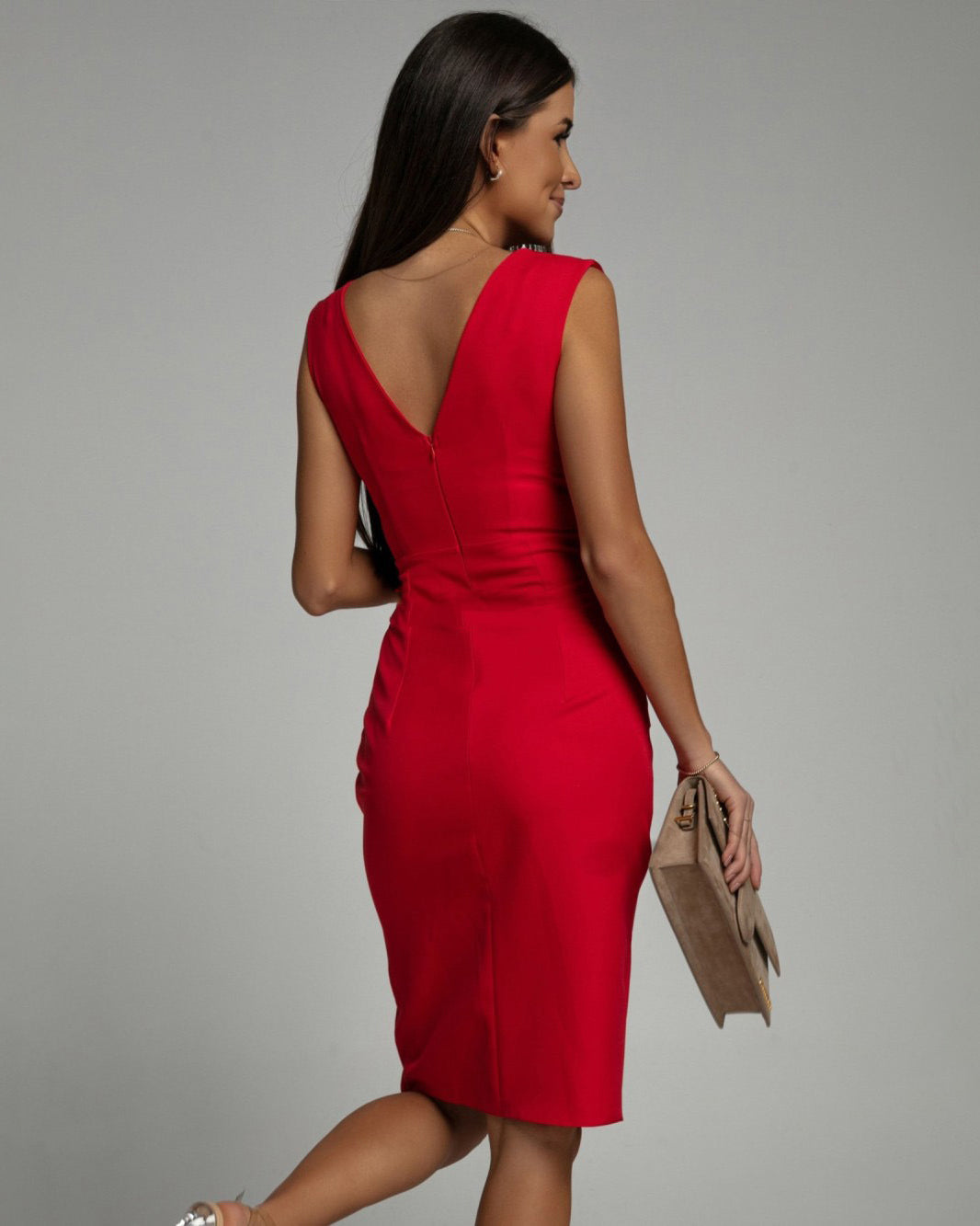 Maud™ | Elegantes Kleid mit V-Ausschnitt und Schlitz