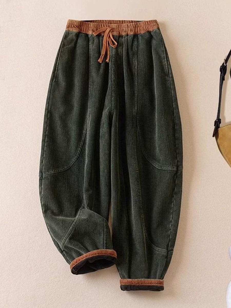 Alma – Fleecegefütterte Cordhose mit lockerer Passform