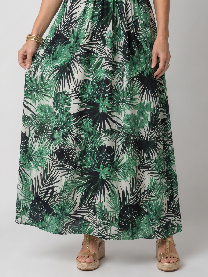 Gisèle | Geblümtes Midikleid mit V-Ausschnitt