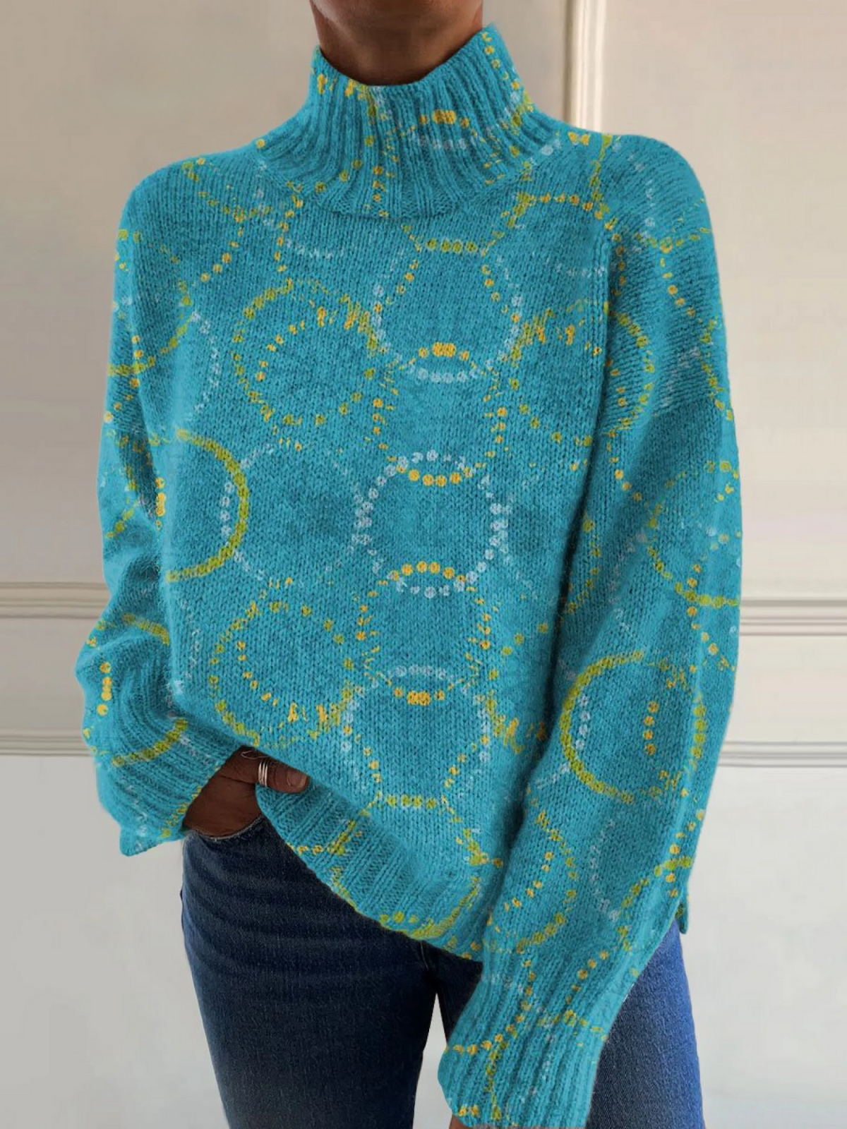 Sophie | Rollkragenpullover mit Kreisprint