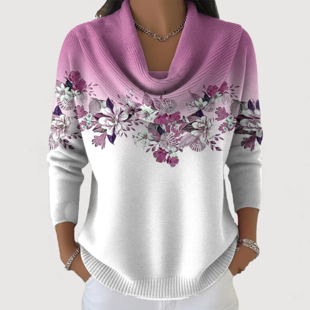 Alba | Floraler Rollkragenpullover