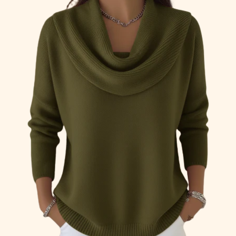 Julia | Pullover mit Wasserfallkragen