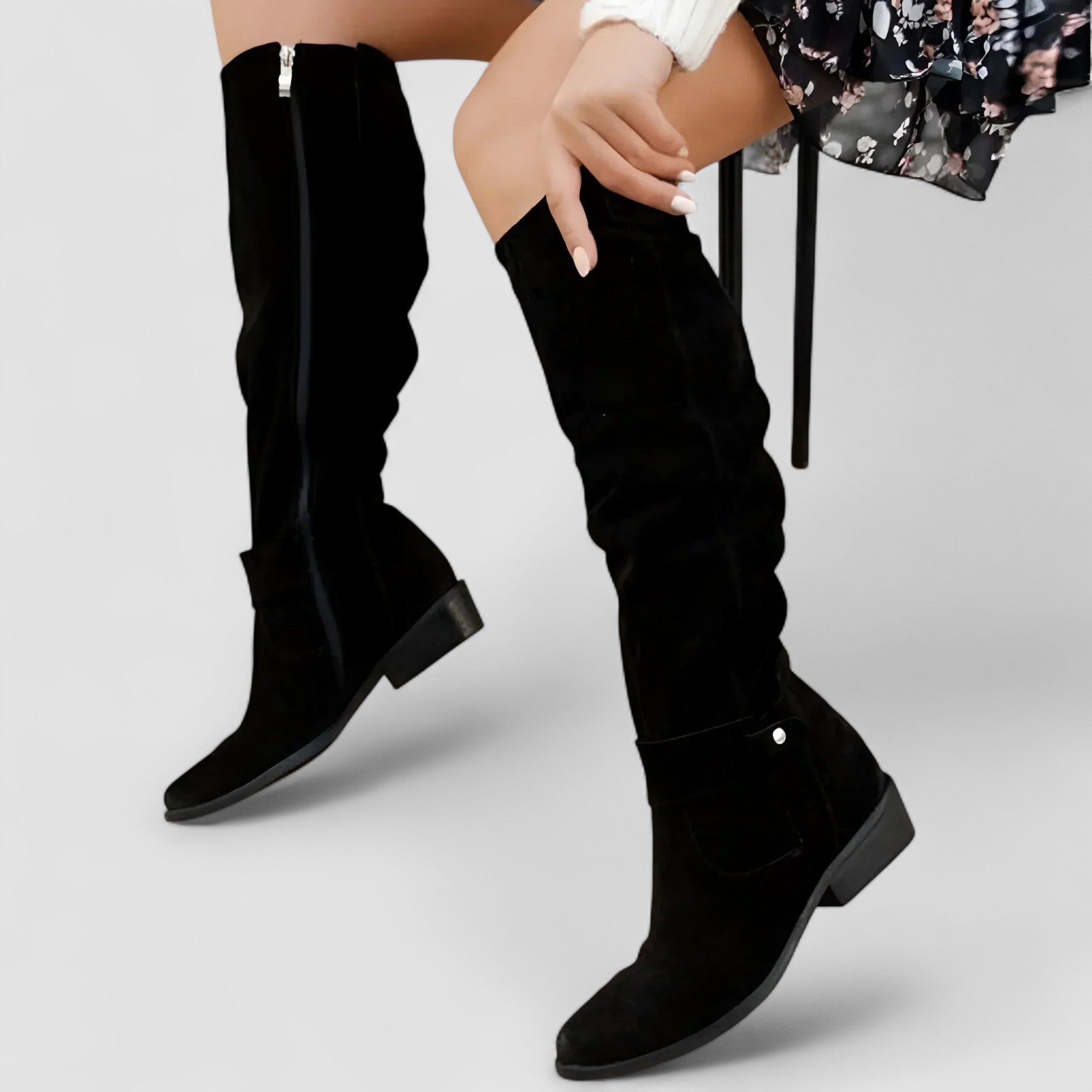 Adeliza | Kniehohe Reitstiefel mit gerafftem Schaft