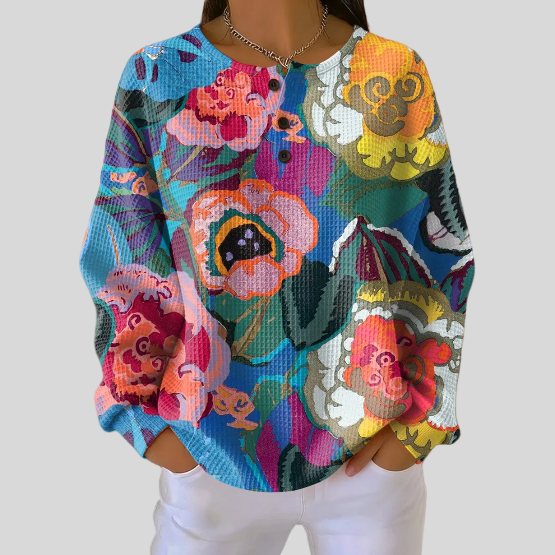 Adorna™ | Buntes Sweatshirt mit Blumenprint