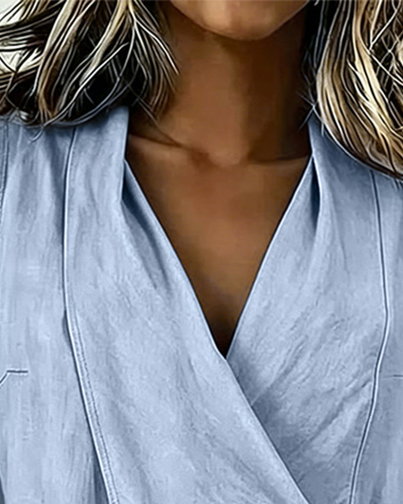 Baumwoll-Lino-Bonded Tank Top Unifarben