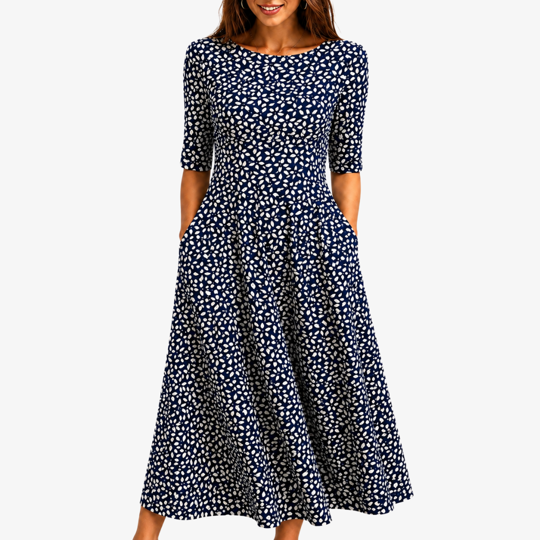 Mitternachtsblüten Maxikleid mit Taschen