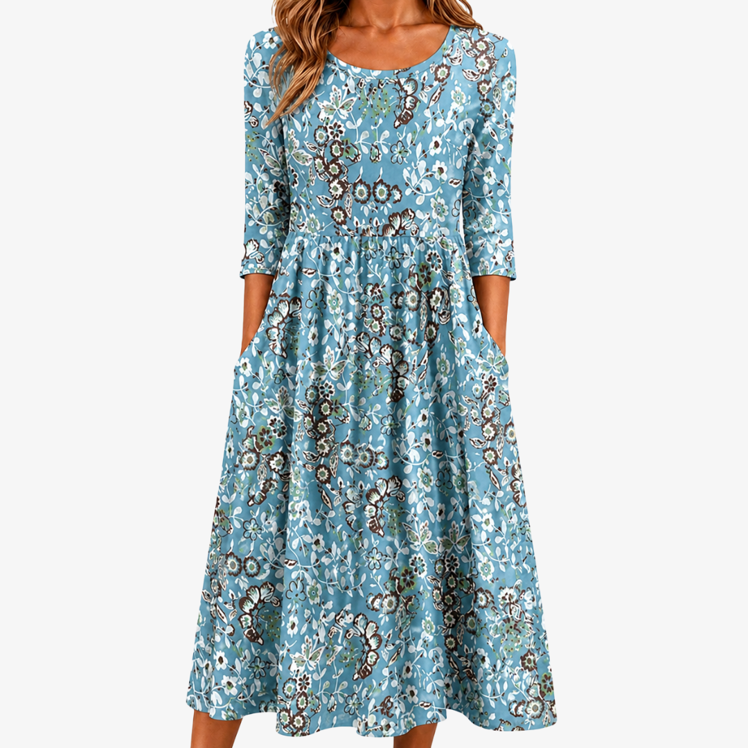Küstengarten Maxikleid mit Taschen