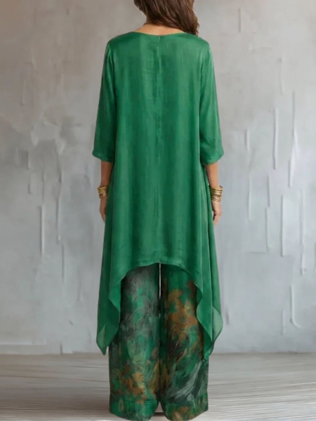 Genf | Asymmetrisches, fließendes Kleid mit Blumenmuster