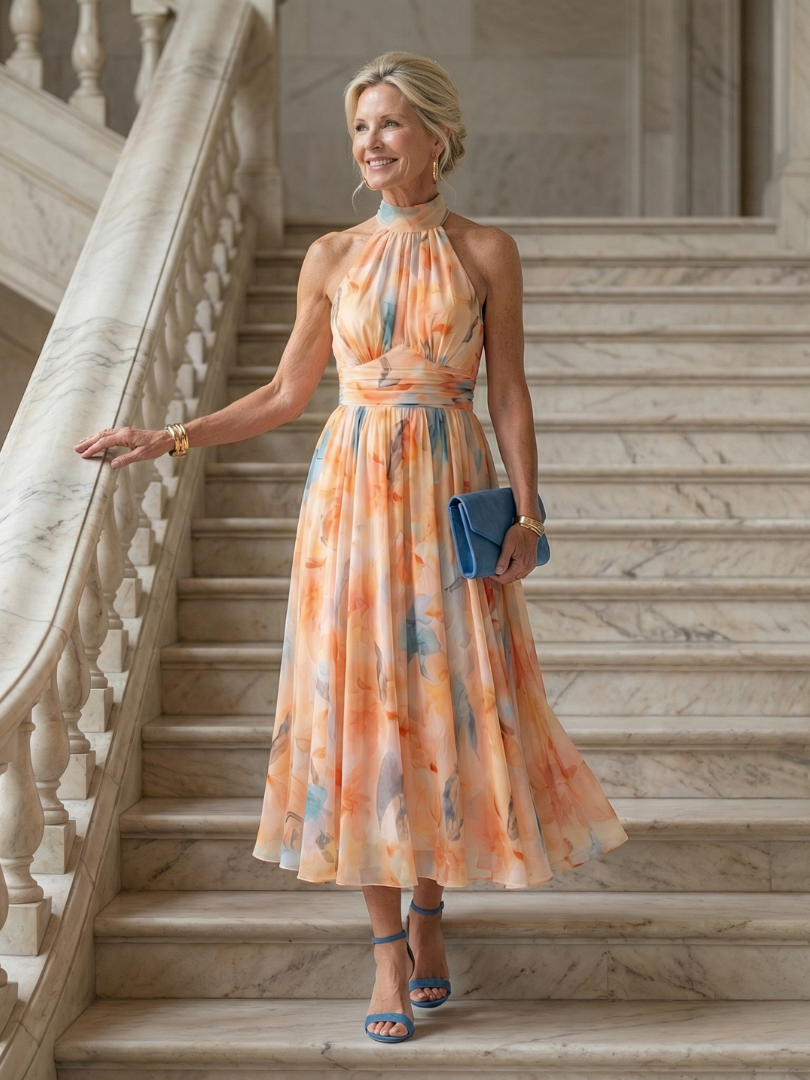 Elin | Weiches Midikleid mit Neckholder