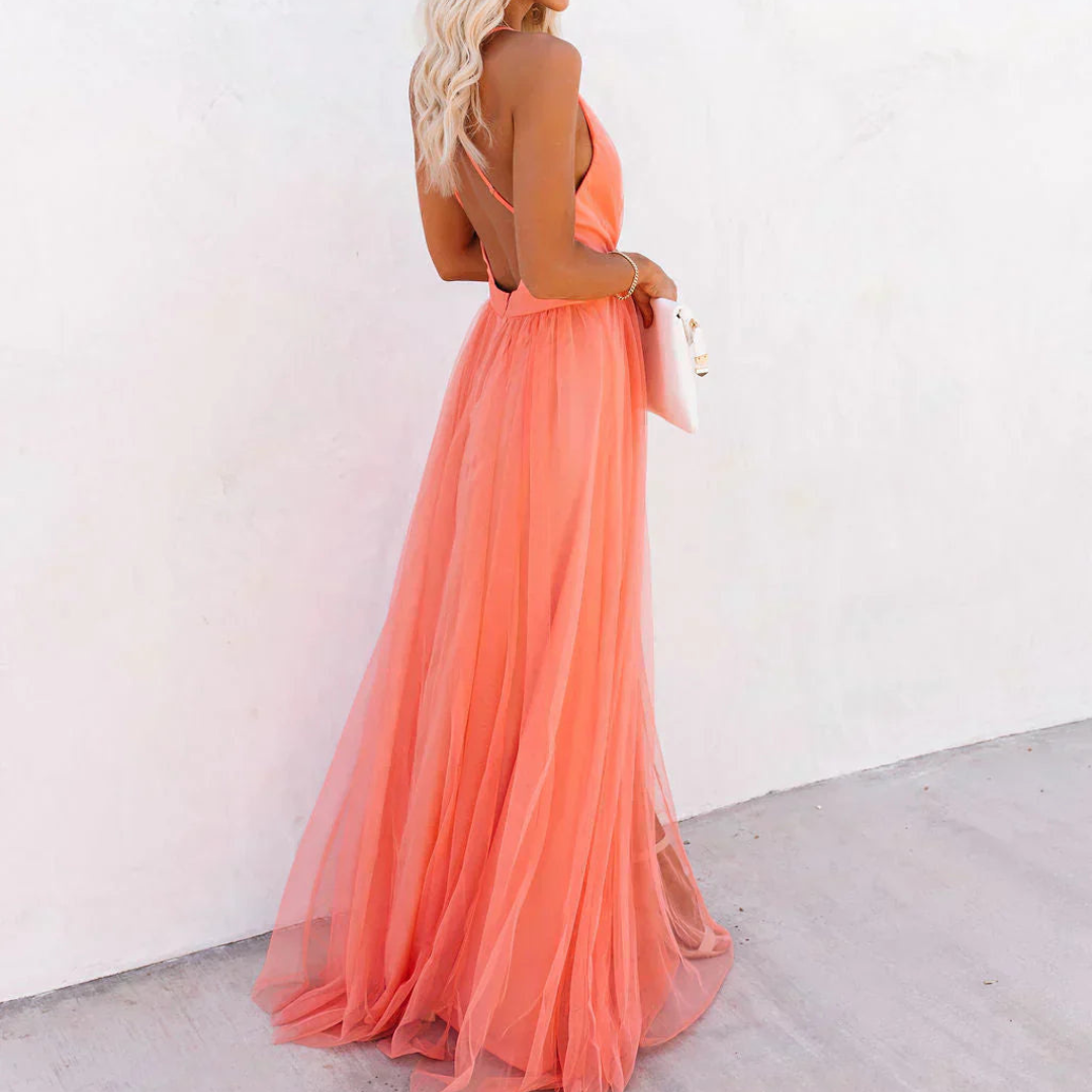 Das Scintilla | Hellkoralle Maxikleid