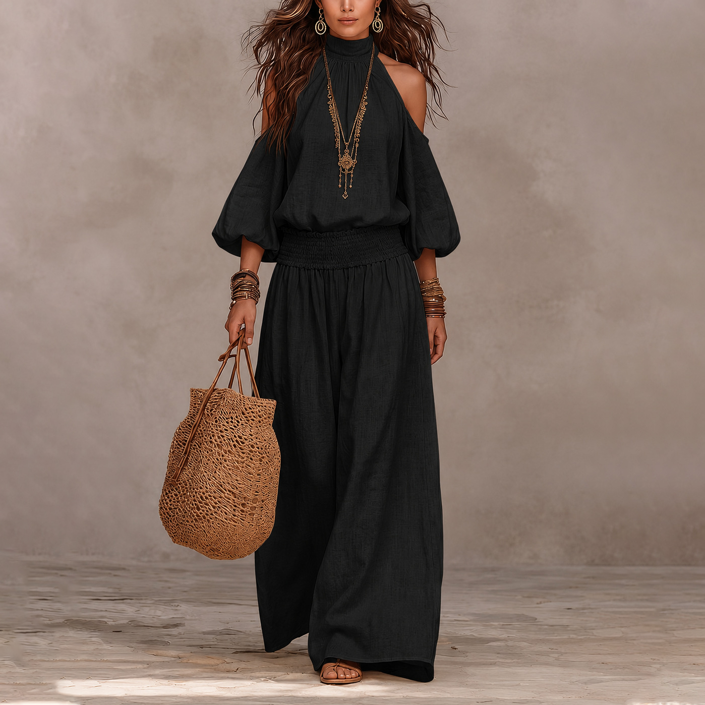 Isla – Boho-Zweiteiler mit weiter Hose