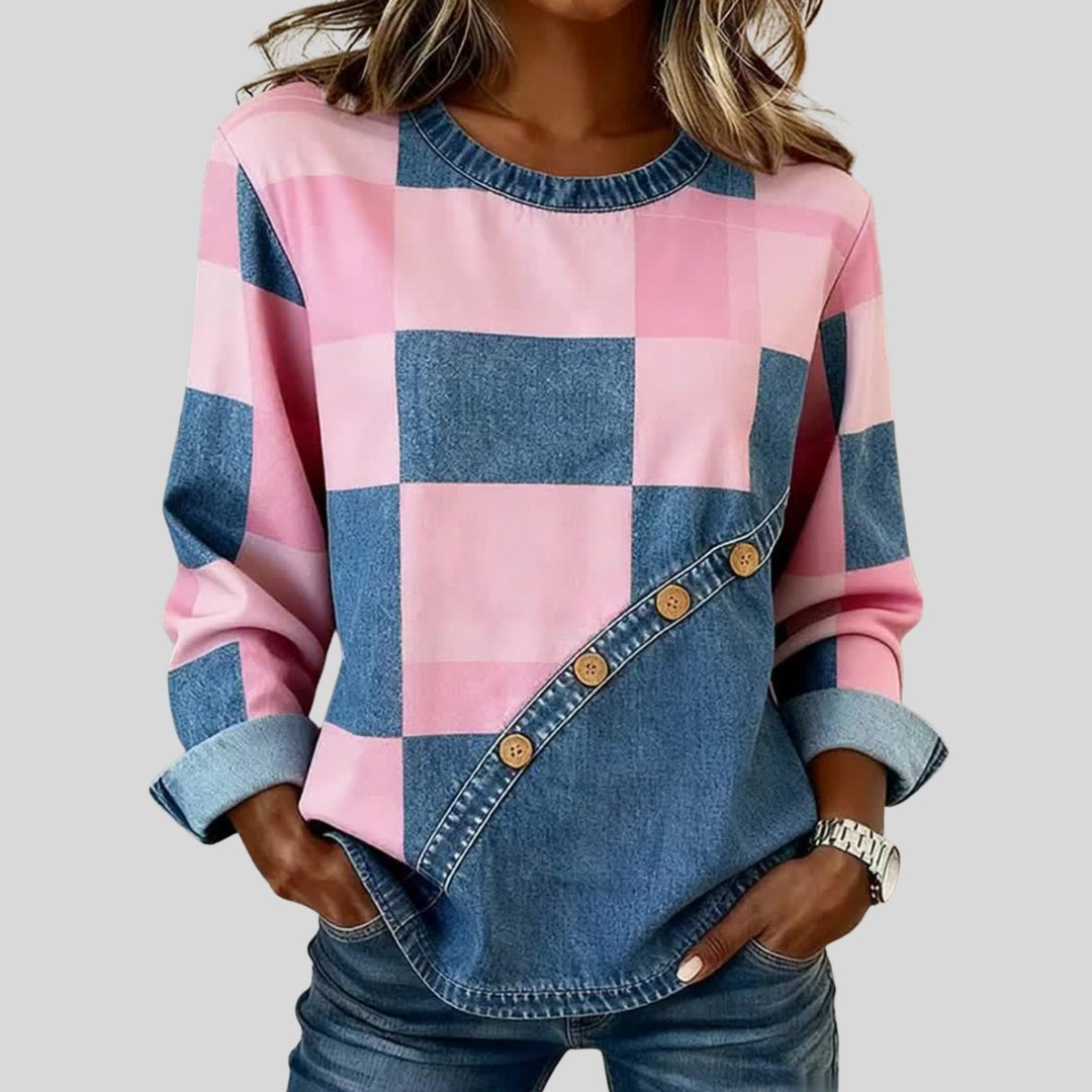 Tindelle™ | Künstlerisches Patchwork-Sweatshirt