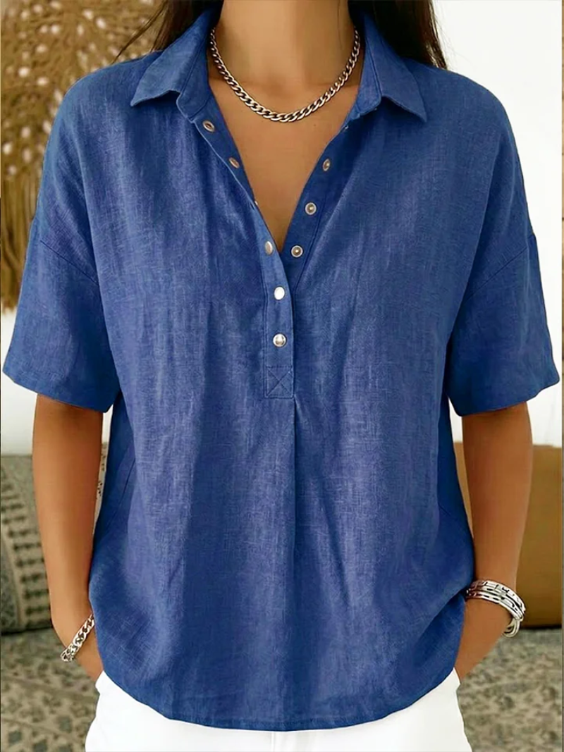 Tessa | Bluse mit Kragen und Knopfdetail