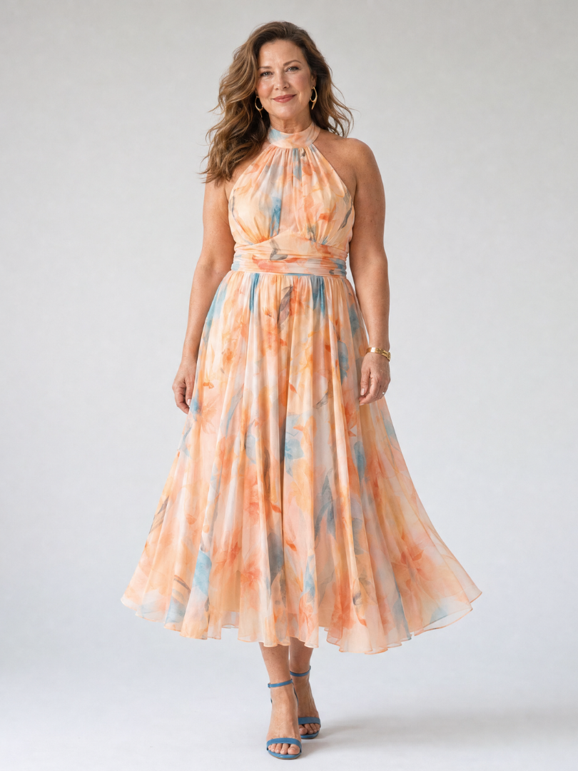 Elin | Weiches Midikleid mit Neckholder