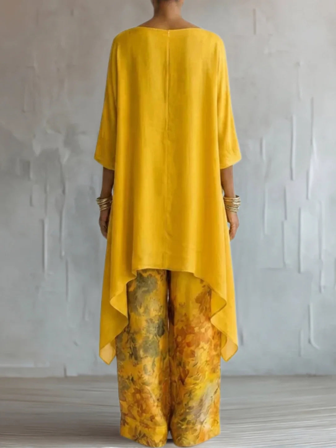 Genf | Asymmetrisches, fließendes Kleid mit Blumenmuster
