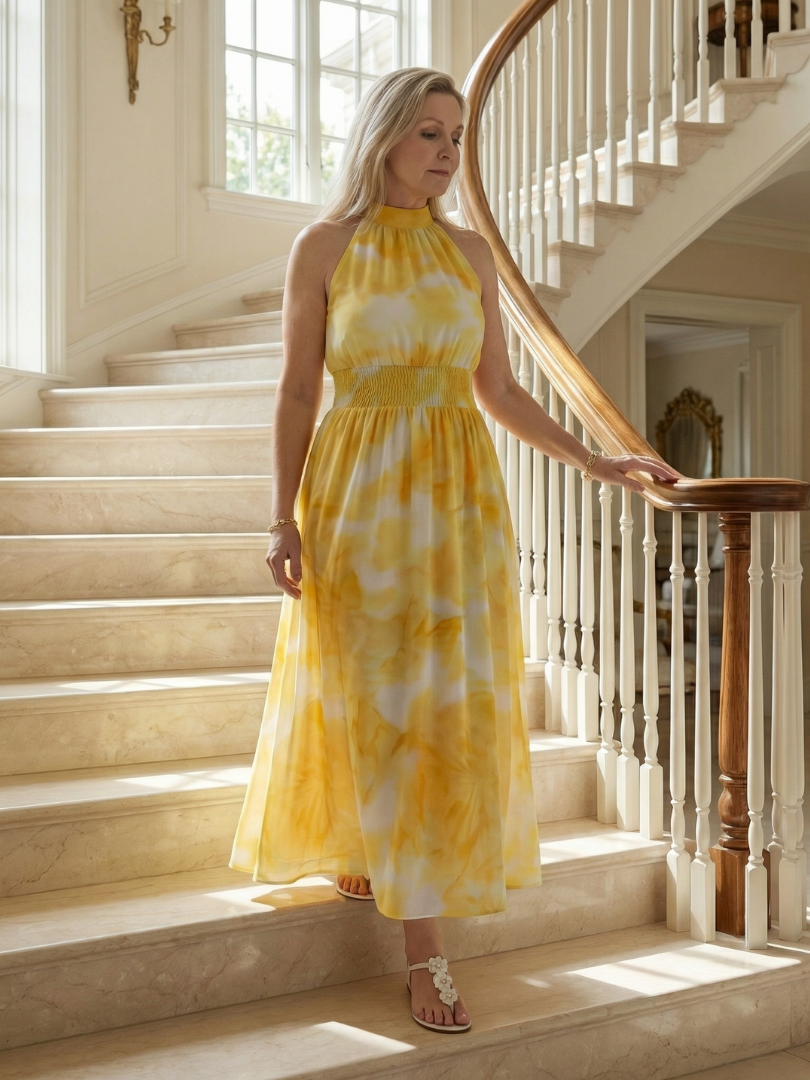 Sylin | Midikleid mit tiefem Ausschnitt und Neckholder