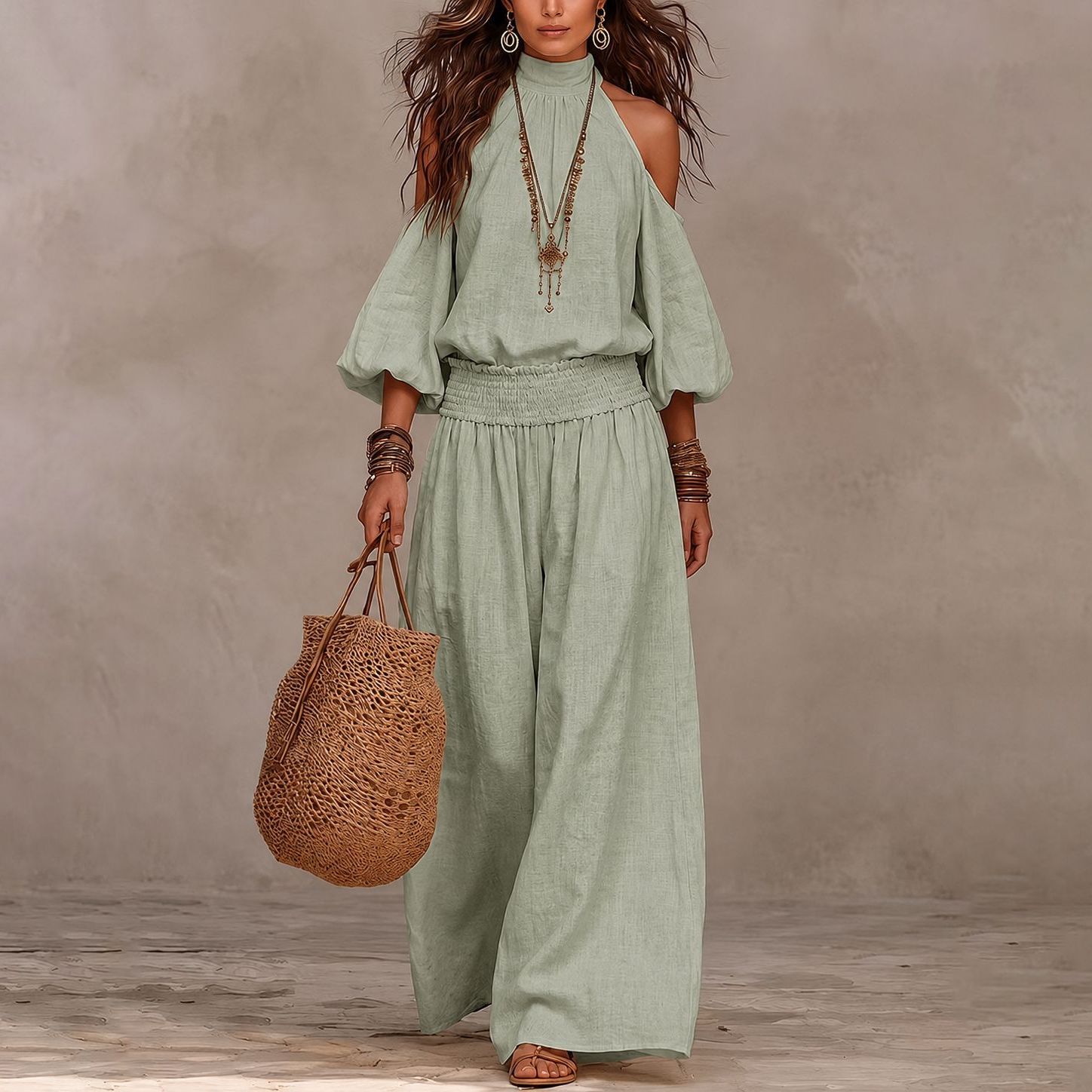Isla – Boho-Zweiteiler mit weiter Hose