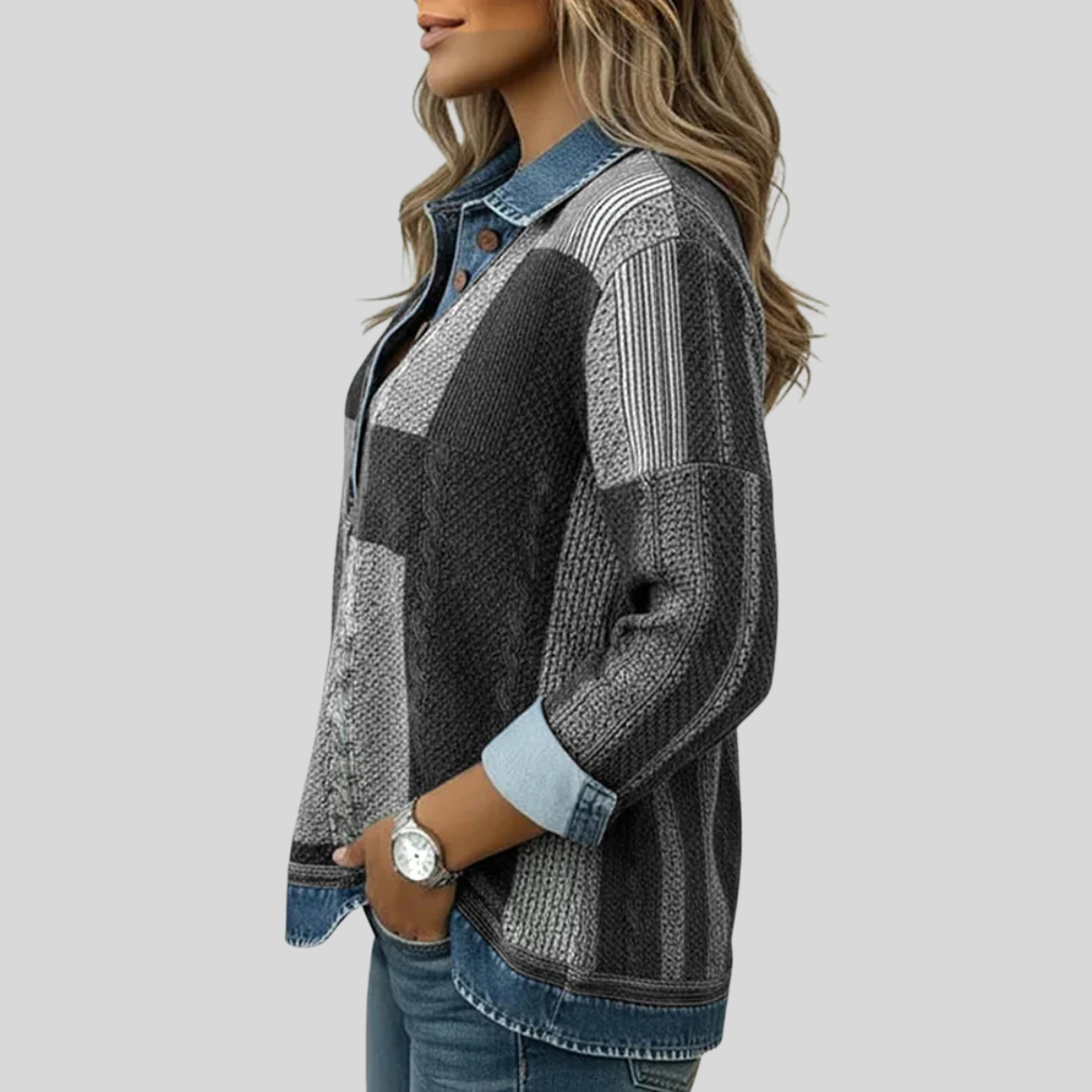 Meridell™ | Colorblock-Sweatshirt mit Print