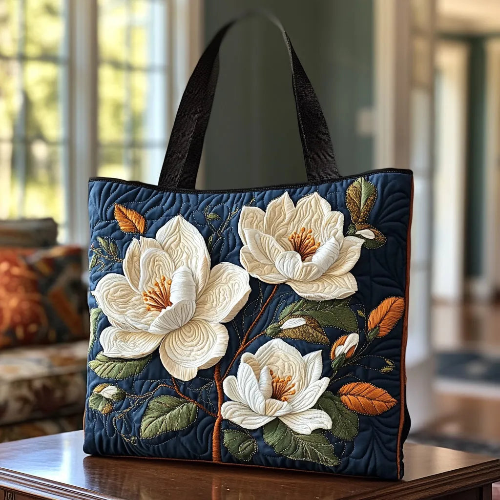 Handgefertigte gesteppte Tasche - Delicate Magnolia