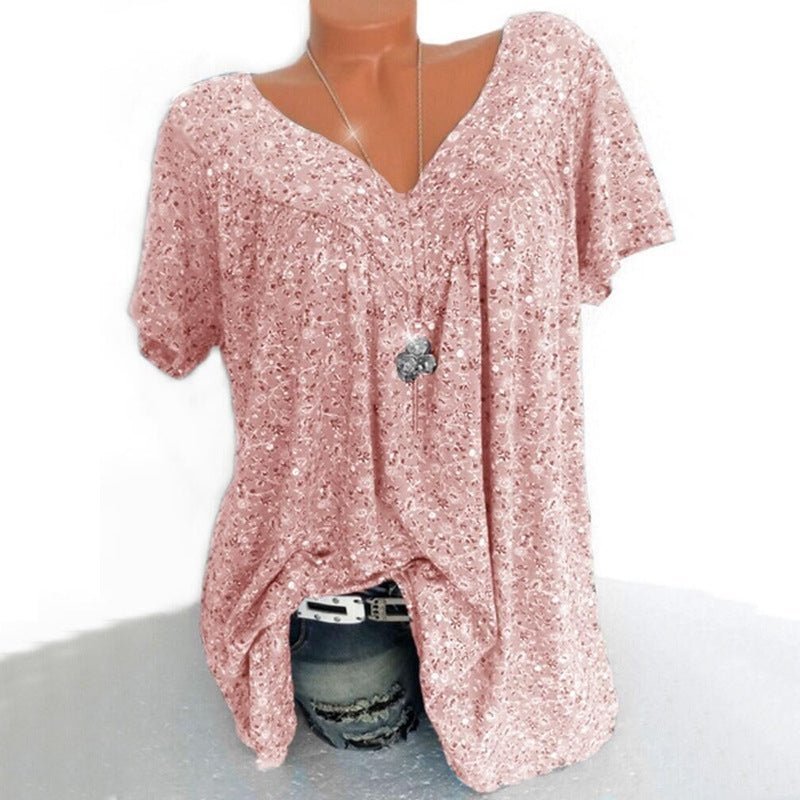 Léa – Blumen V-Ausschnitt Shirt