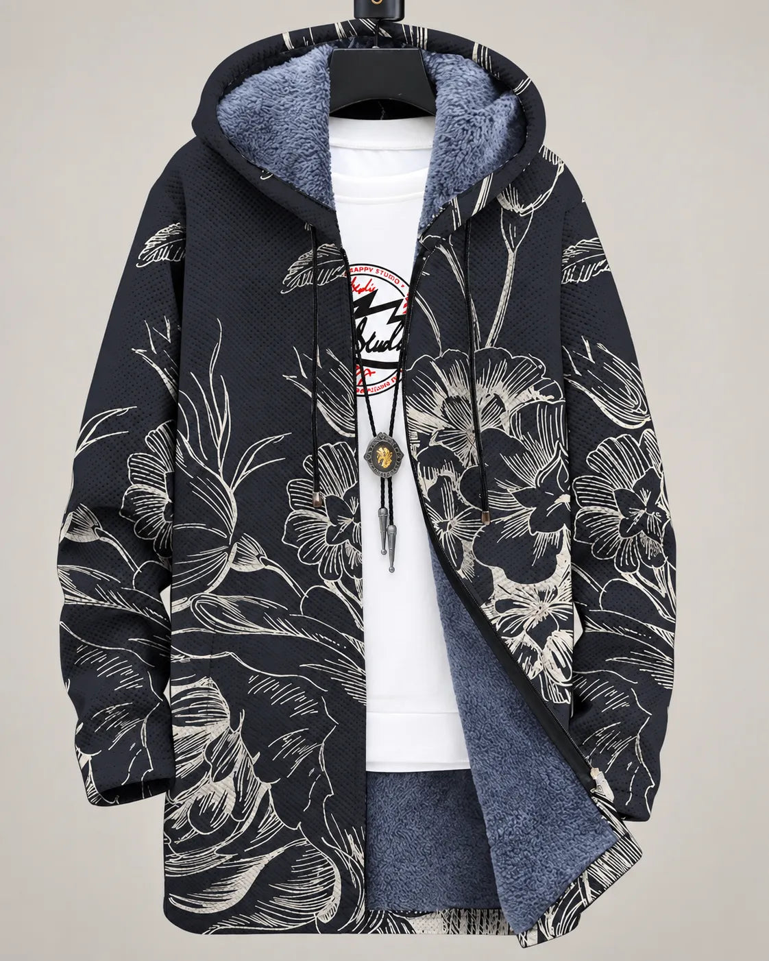Rosalie | Kapuzenjacke mit botanischer Zeichnung