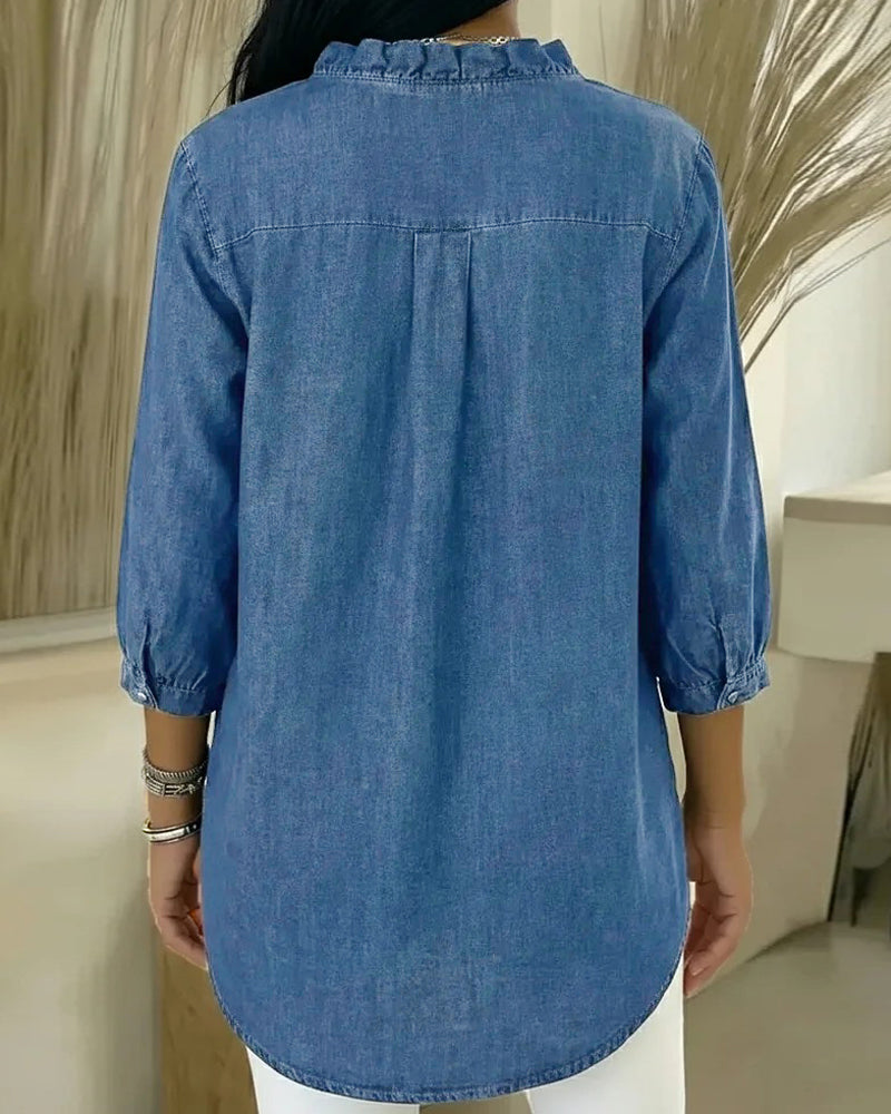 Elvaria™ – Elegante Bluse mit Rüschendetails