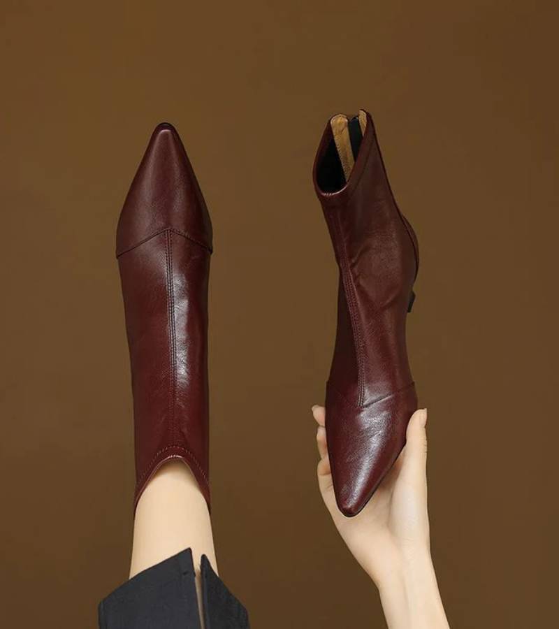 Charlotte-May | Lederstiefeletten mit Absatz