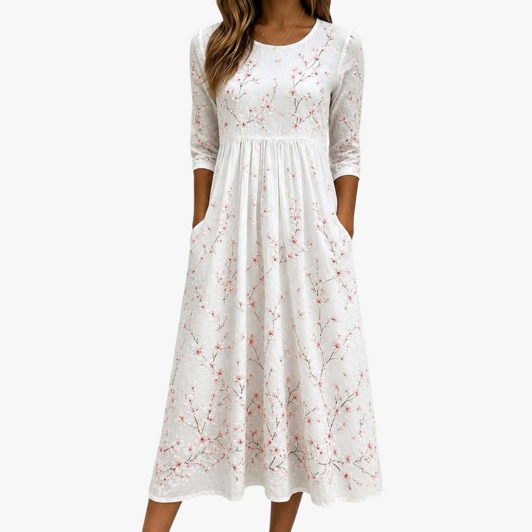 Kirschblüten Elegantes Alltags-Midikleid
