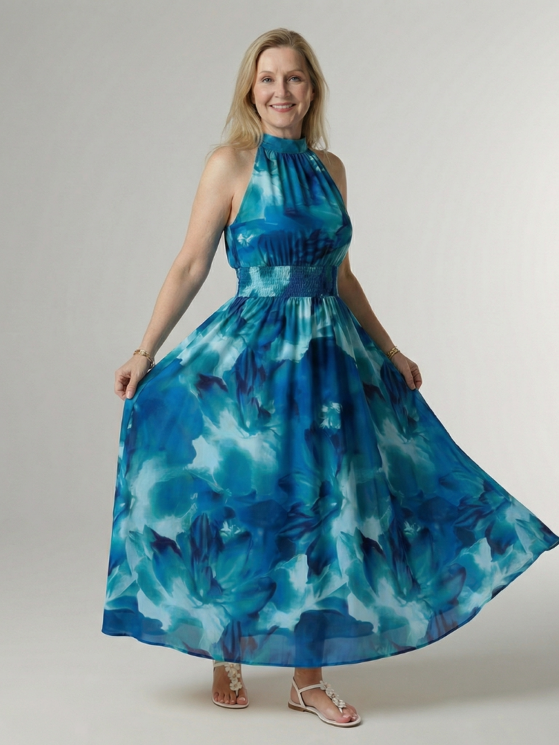 Sylin | Midikleid mit tiefem Ausschnitt und Neckholder