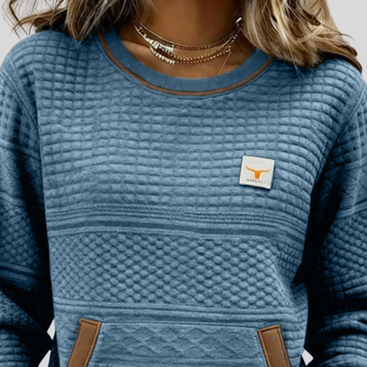 Noelle™ | Colorblock-Sweatshirt mit Rundhalsausschnitt
