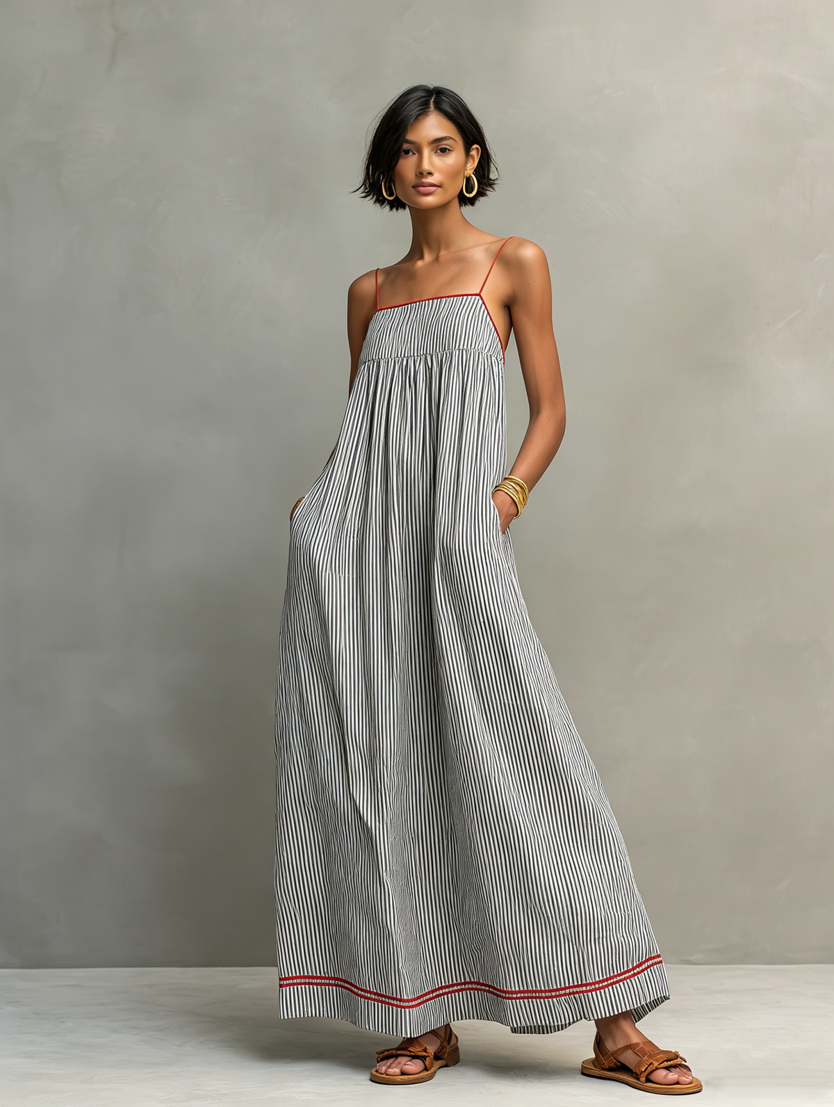 Petra | Gestreiftes Maxikleid