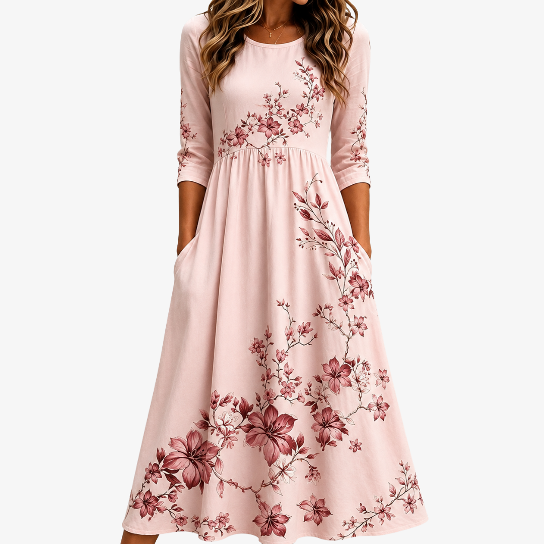 Rosengarten Charmantes Midikleid mit Taschen
