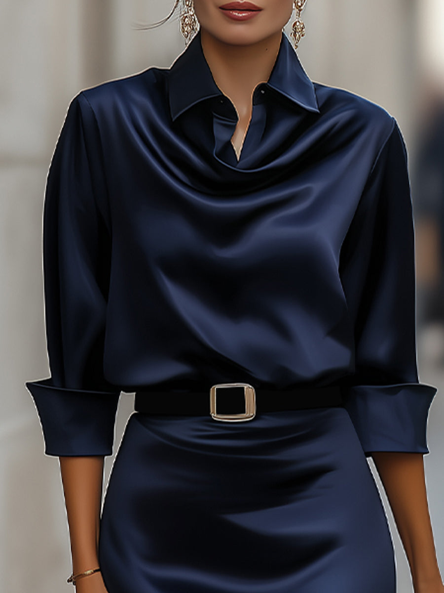Aurelia | Elegantes Satin-Midikleid
